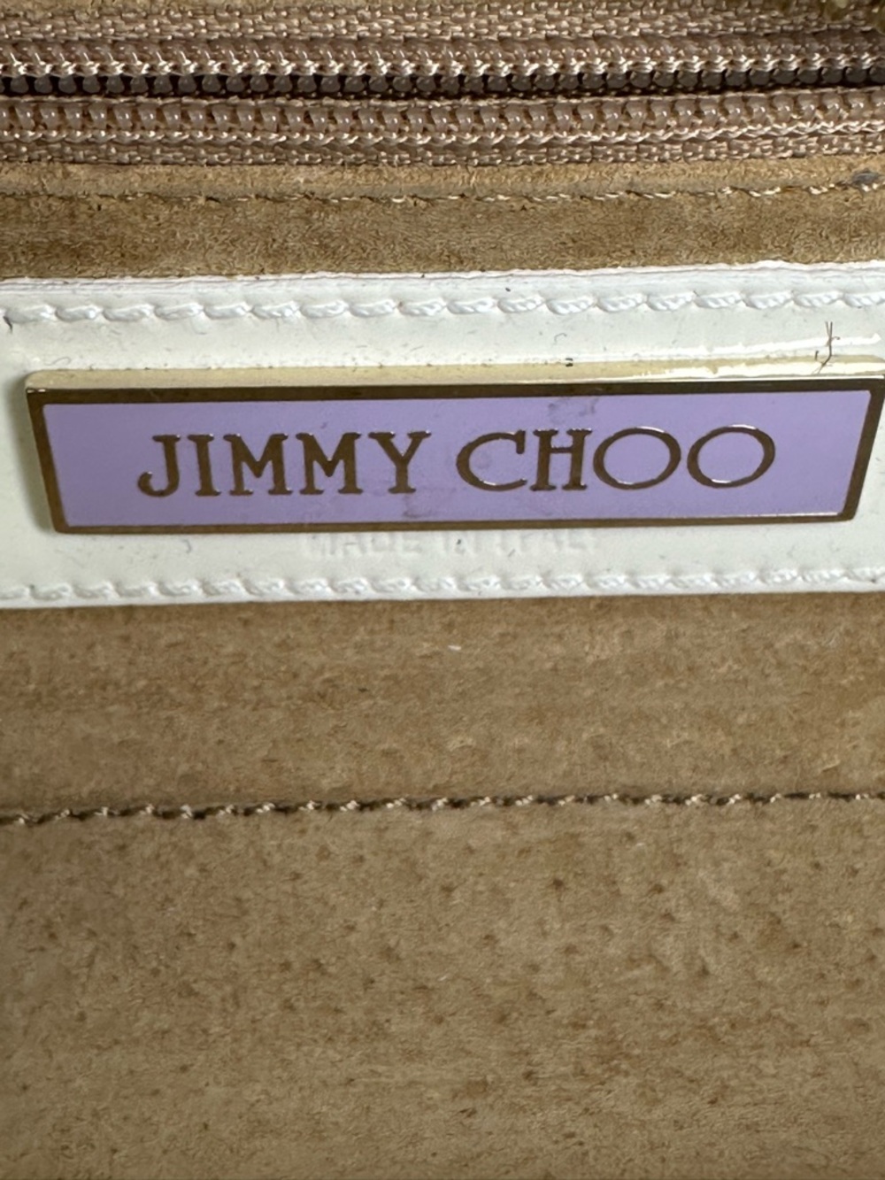 Jimmy Choo Cream  Patent Leather Wristlet Clutch Bag - Picture 6 of 7